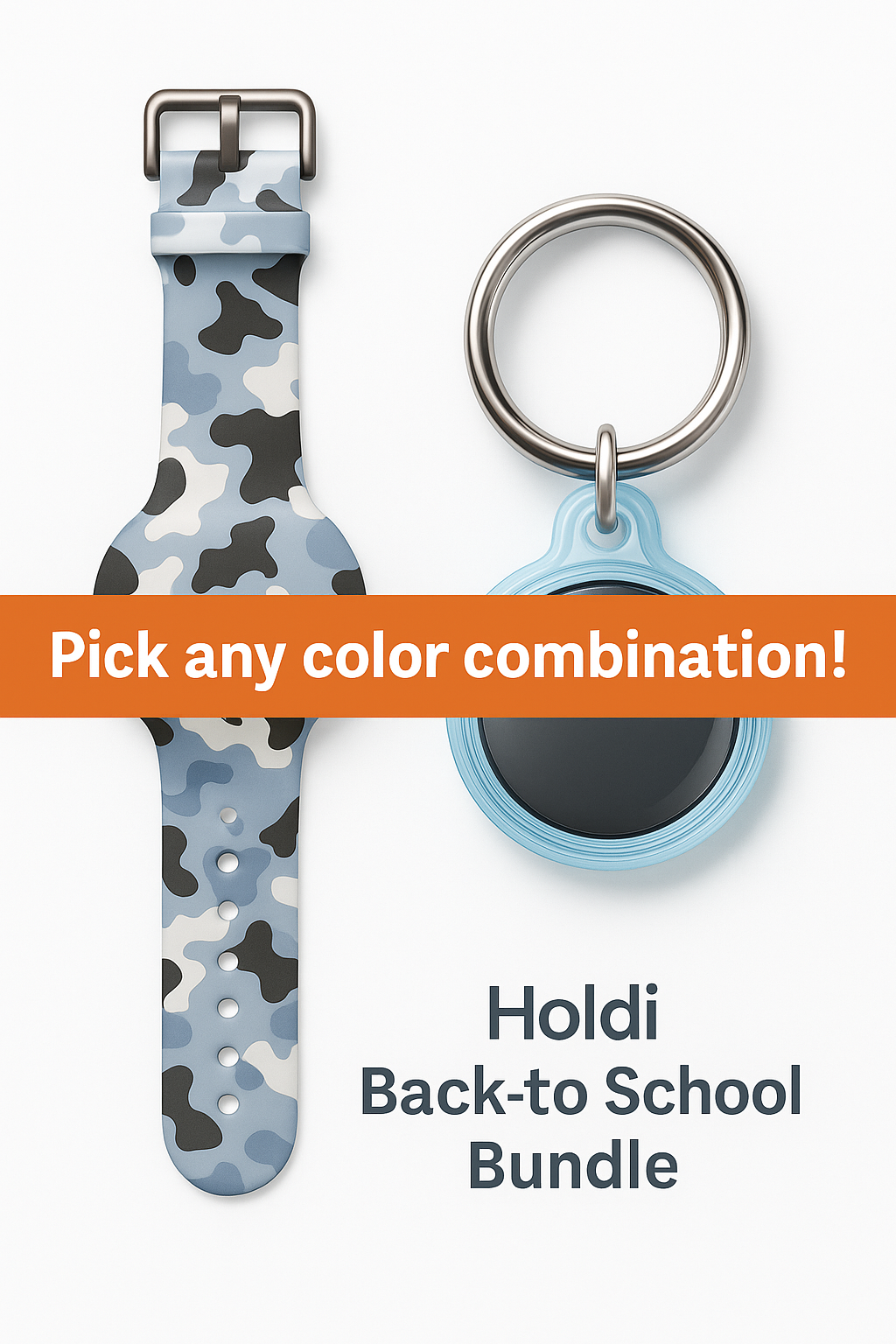 Holdi Back to School Safety Bundle ā Wristband + Smart Keychain
